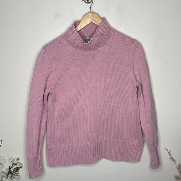 J. CREW Cotton Turtleneck Chunky Sweater Posy Pink Sz S $128 {NN47} - Picture 3 of 7